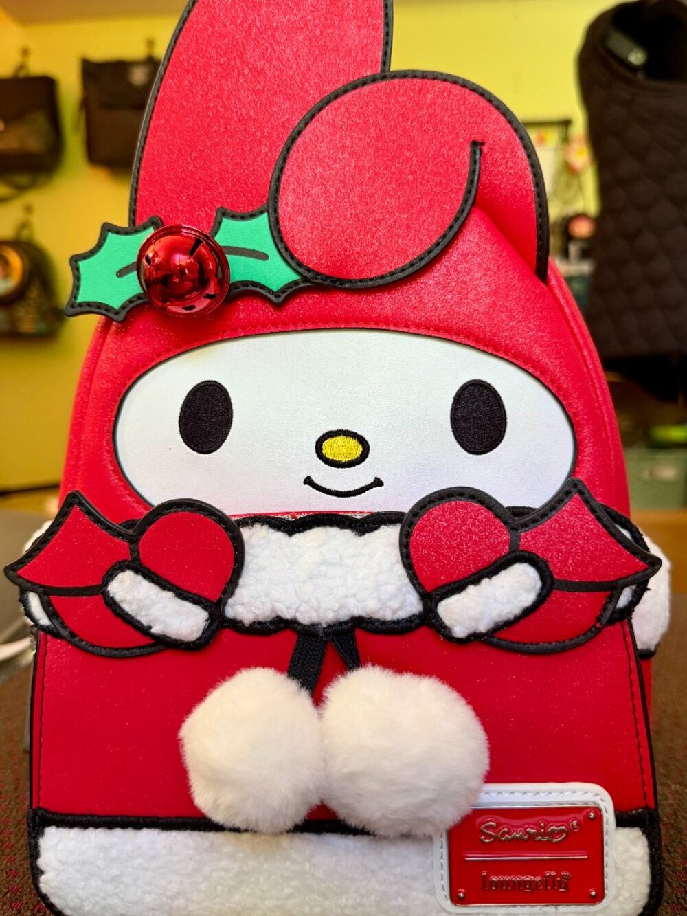 NWT Loungefly Sanrio My Melody Holiday Cosplay Mini Backpack Jingle Bell Red